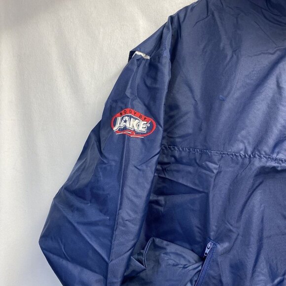 Wave One Windbreaker Rain Jacket Full Front Zipper Men Medium Blue Zip Pockets - Picture 15 of 16